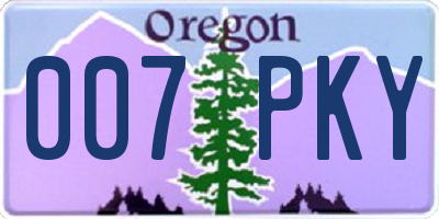 OR license plate 007PKY