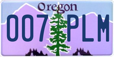 OR license plate 007PLM