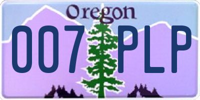 OR license plate 007PLP