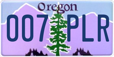 OR license plate 007PLR
