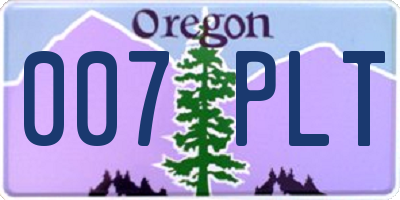 OR license plate 007PLT