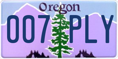 OR license plate 007PLY