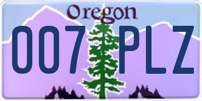 OR license plate 007PLZ