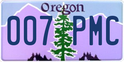 OR license plate 007PMC
