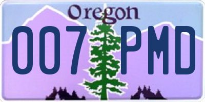OR license plate 007PMD