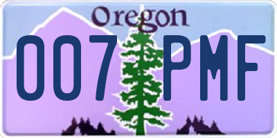 OR license plate 007PMF