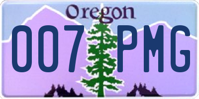 OR license plate 007PMG