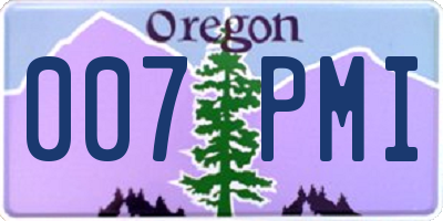 OR license plate 007PMI