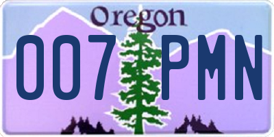 OR license plate 007PMN