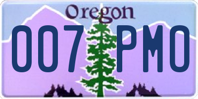 OR license plate 007PMO