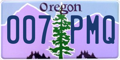OR license plate 007PMQ