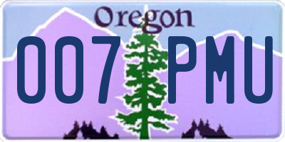 OR license plate 007PMU