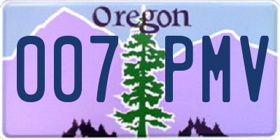OR license plate 007PMV