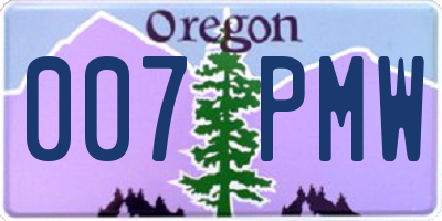 OR license plate 007PMW