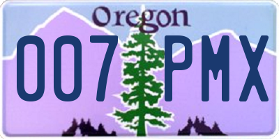 OR license plate 007PMX