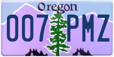 OR license plate 007PMZ