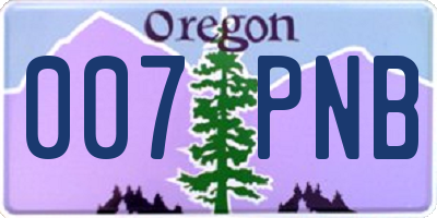 OR license plate 007PNB