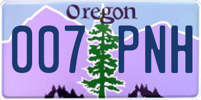 OR license plate 007PNH