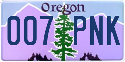 OR license plate 007PNK