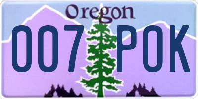 OR license plate 007POK
