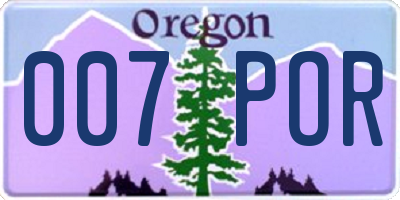 OR license plate 007POR