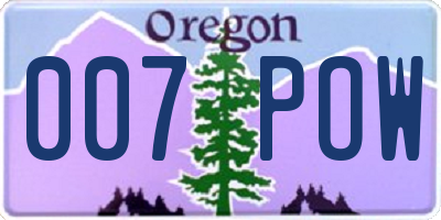 OR license plate 007POW