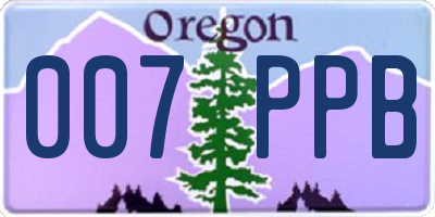 OR license plate 007PPB