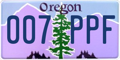 OR license plate 007PPF