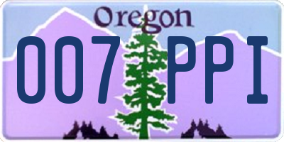 OR license plate 007PPI