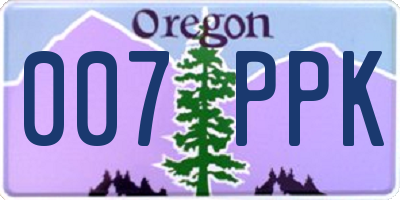 OR license plate 007PPK