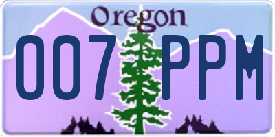 OR license plate 007PPM