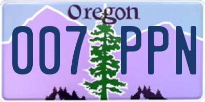 OR license plate 007PPN