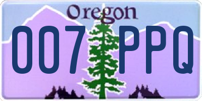 OR license plate 007PPQ