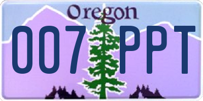 OR license plate 007PPT