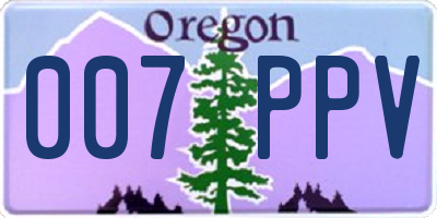 OR license plate 007PPV