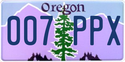 OR license plate 007PPX