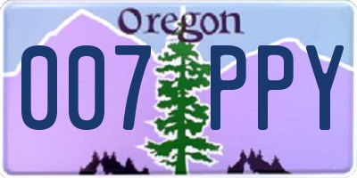 OR license plate 007PPY