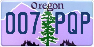 OR license plate 007PQP