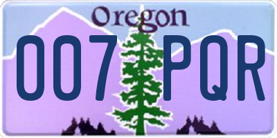 OR license plate 007PQR