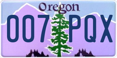 OR license plate 007PQX