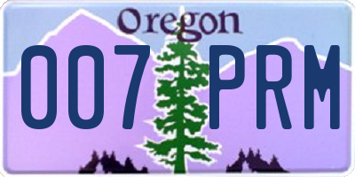 OR license plate 007PRM