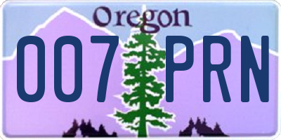 OR license plate 007PRN