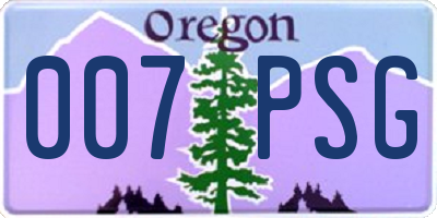 OR license plate 007PSG