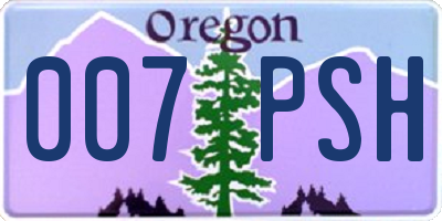 OR license plate 007PSH