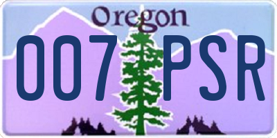 OR license plate 007PSR