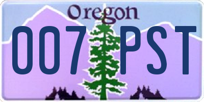 OR license plate 007PST