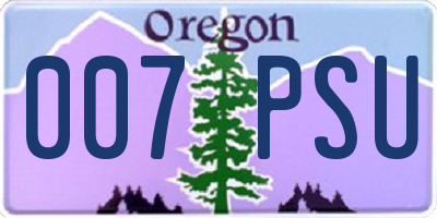 OR license plate 007PSU
