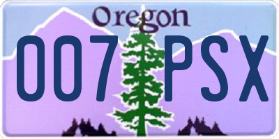OR license plate 007PSX