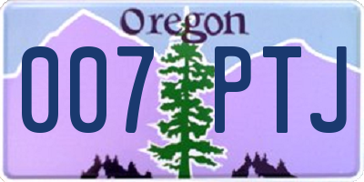 OR license plate 007PTJ