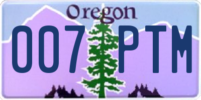 OR license plate 007PTM